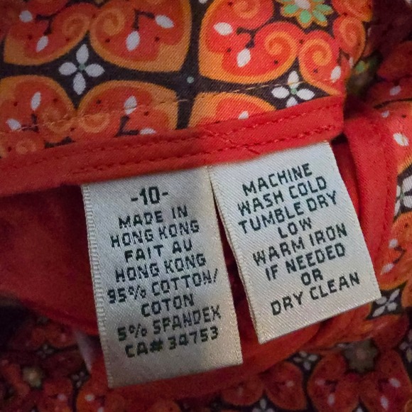 Fairway & Greene Womens Orange Geometric Print‎ Bermuda Shorts Size 10 - Picture 6 of 11